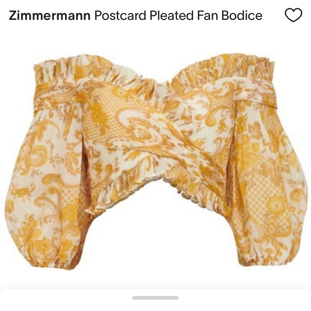 Zimmerman Postcard Pleated Fan Bodice top